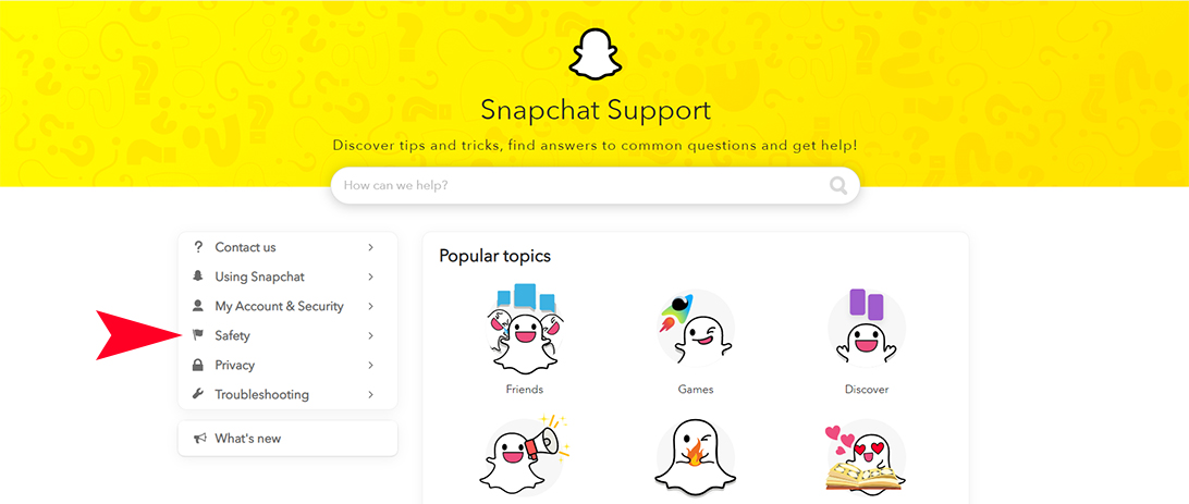 Snapchat Safety Center