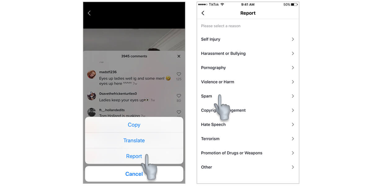 How to Report Comments on TikTok How to Report Comments on TikTok