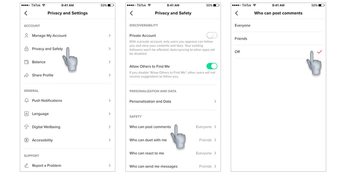 Comments Settings on TikTok Comments Settings on TikTok
